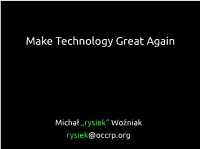 Make Technology Great Again