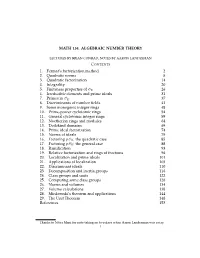 Math 154. Algebraic Number Theory 11