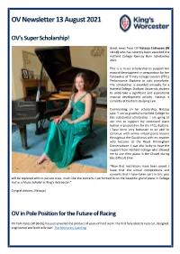 OV Newsletter 13 August 2021