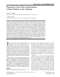 Preparative Scale Mass Spectrometry: a Brief History of the Calutron