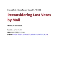 Reconsidering Lost Votes by Mail