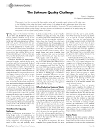 The Software Quality Challenge