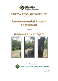 ENVIRONMENTAL IMPACT STATEMENT Avoca Tank Project Report No