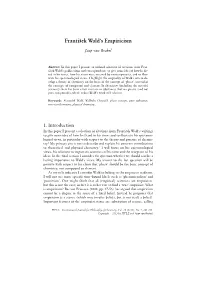 Frantisek Wald's Empiricism