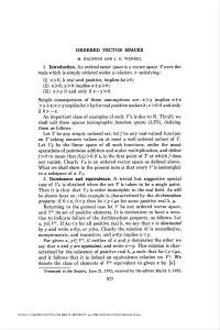ORDERED VECTOR SPACES If 0&gt;-X
