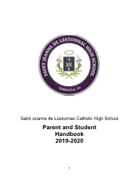 Parent and Student Handbook 2019-2020