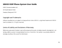 SADOS VOIP Phone System User Guide
