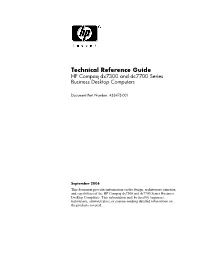 Technical Reference Guide HP Compaq Dx7300 and Dc7700 Series Business Desktop Computers
