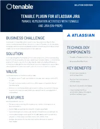 Tenable Plugin for Atlassian Jira Manage Remediation Activities with Tenable and Jira (On-Prem)