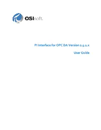PI Interface for OPC DA Version 2.5.1.X User Guide