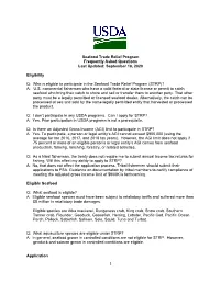 Seafood Trade Relief Program Frequently Asked Questions Last Updated: September 18, 2020