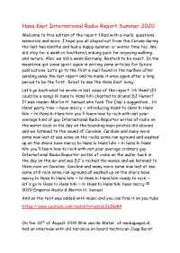 Hans Knot International Radio Report Summer 2020 Welcome to This Edition of the Report Filled with E Mails, Questions, Memories and More