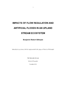 Impacts of Flow Regulation and Artificial Floods in An