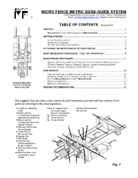 Micro Fence Metric Edge-Guide System