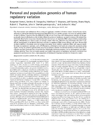 Personal and Population Genomics of Human Regulatory Variation