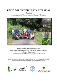 RAPID AGROBIODIVERSITY APPRAISAL (RABA) in the Context of Environmental Services Rewards