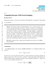 Computing Entropies with Nested Sampling