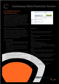 Continuous Data Protection Service