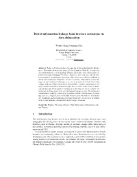 Defeat Information Leakage from Browser Extensions Via Data Obfuscation