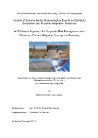 Impacts of Extreme Hydro-Meteorological Events on Electricity Generation and Possible Adaptation Measures