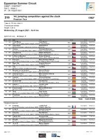Int. Jumping Competition Against the Clock CSI2*