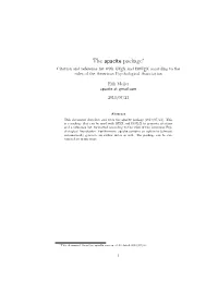 The Apacite Package: Citation and Reference List with Latex and Bibtex According to the Rules of the American Psychological Asso