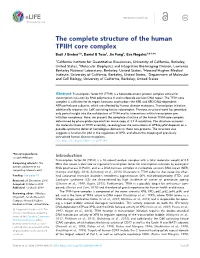 The Complete Structure of the Human TFIIH Core Complex Basil J Greber1,2, Daniel B Toso1, Jie Fang3, Eva Nogales1,2,3,4*