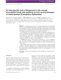 An Interspecific Test of Bergmann's Rule Reveals Inconsistent Body Size