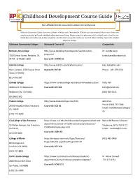 Childhood Development Course Guide