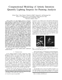 Computational Modeling of Artistic Intention: Quantify Lighting Surprise for Painting Analysis