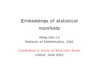 Embeddings of Statistical Manifolds
