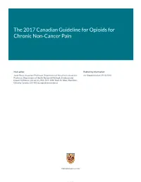 Guideline the 2017 Canadian Guideline for Opioids for Chronic