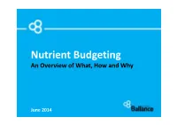 Nutrient Budgeting an Overview of What, How and Why