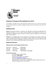 Resilience Contingency Plan (Updated June 2017)