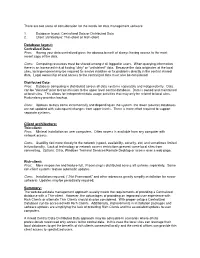 Database Layout: Client Architecture