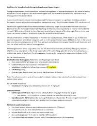 Guidelines for Using Bivalirudin During Cardiopulmonary Bypass Surgery