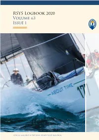 RSYS Logbook 2020 Volume 63 Issue 1