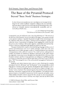 The Base of the Pyramid Protocol Beyond “Basic Needs” Business Strategies