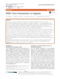WSB1: from Homeostasis to Hypoxia Moinul Haque1,2,3, Joseph Keith Kendal1,2,3, Ryan Matthew Macisaac1,2,3 and Douglas James Demetrick1,2,3,4*