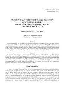 Ancient Maya Territorial Organisation of Central Belize: Confluence of Archaeological and Epigraphic Data