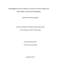 Challenging Functional Decline As a Driver of Care for Hospitalised Older Adults: a Discursive Ethnography