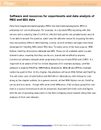 Software and Resources for Experiments and Data Analysis of MEG and EEG Data
