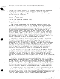 The Carl Schaefer Collection of Thoreau Macdonald Material Let