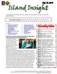 This Publication Is Published Weekly and Contains Information About, For, and of Interest to the Island Workforce