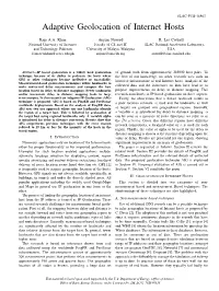 Adaptive Geolocation of Internet Hosts