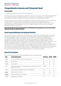 Blueprint Genetics Comprehensive Immune and Cytopenia Panel