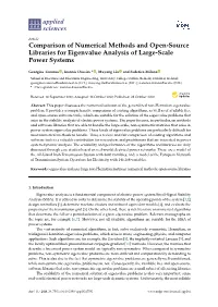 Comparison of Numerical Methods and Open-Source Libraries for Eigenvalue Analysis of Large-Scale Power Systems