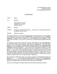 Form Dated March 20, 2007 Swaption Template (Full Underlying Confirmation)