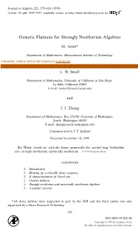 Generic Flatness for Strongly Noetherian Algebras