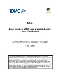 Large Numbers of Idps Are Unassisted and in Need of Protection